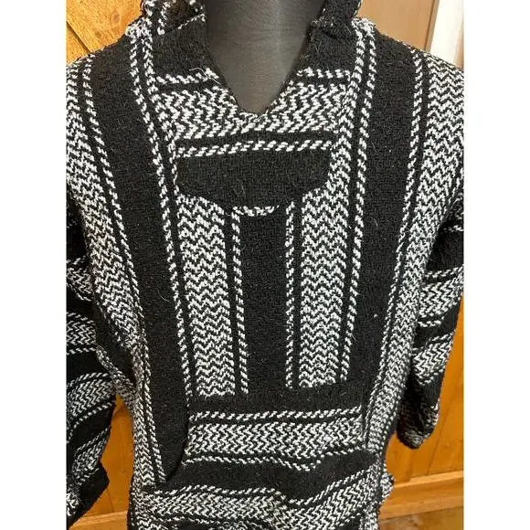 Earth Ragz Baja Hoodie Black and White GUC Medium Adult - Picture 5 of 5